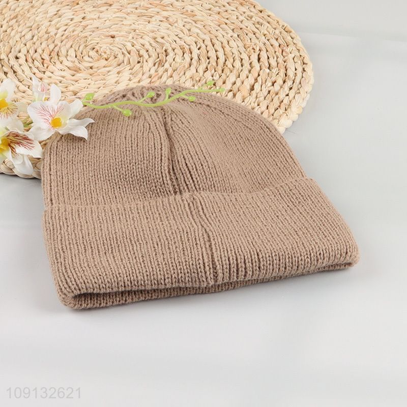 New Product Women Men Winer Beanie Hat Thermal Cuffed Beanie Cap