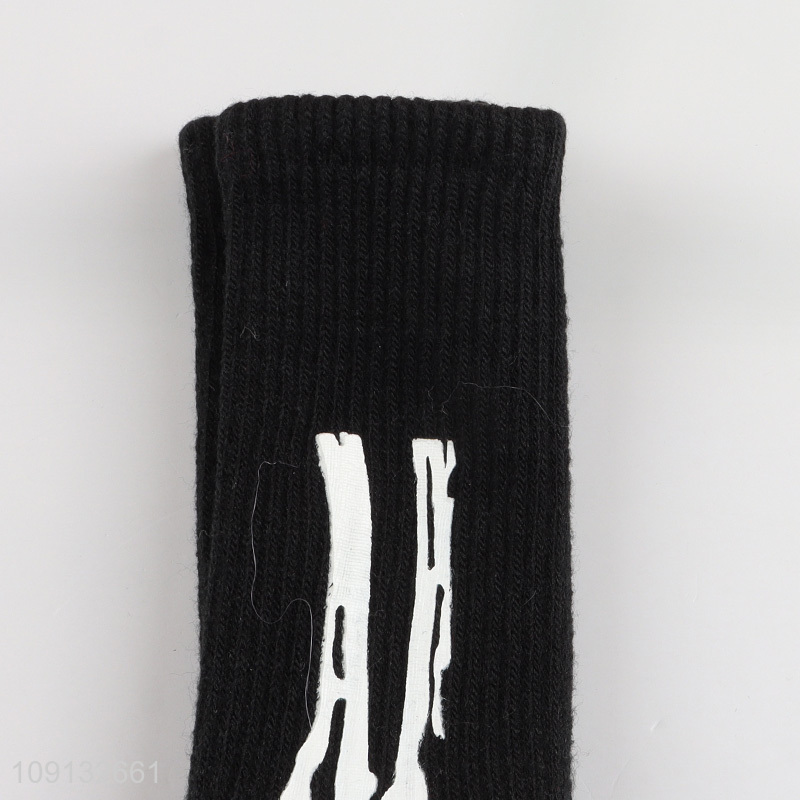 Wholesale Halloween Skeleton Gloves Elastic Knitted Hand Warmer for Men Women