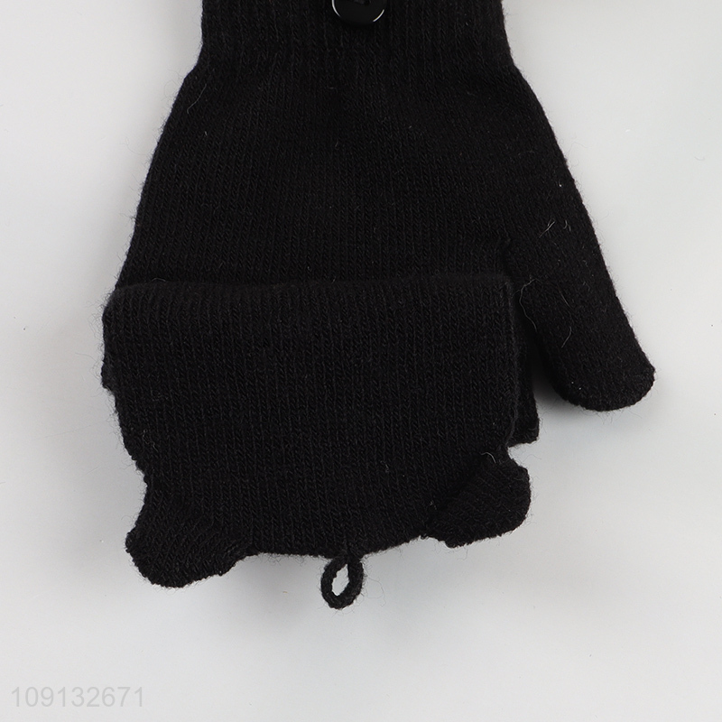Good Quality Winter Fingerless Gloves Convertible Flip Top Half Finger Gloves