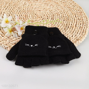 Good Quality Winter Fingerless Gloves Convertible Flip Top Half Finger Gloves