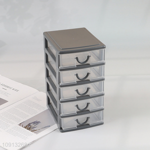 Good Quality 5-Tier Stackable Drawer Organizer Office Desktop Storage Drawer