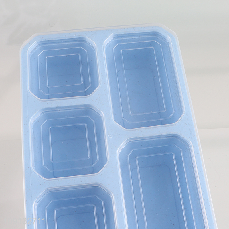 Wholesale 5-Compartment Wheat Straw Snack Containers Lunch Box with Lid