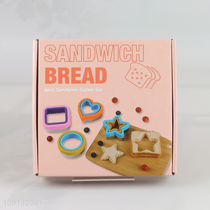 High Quality 4PCS Sandwich Cutter and Sealer Set for Kids Boys Girls