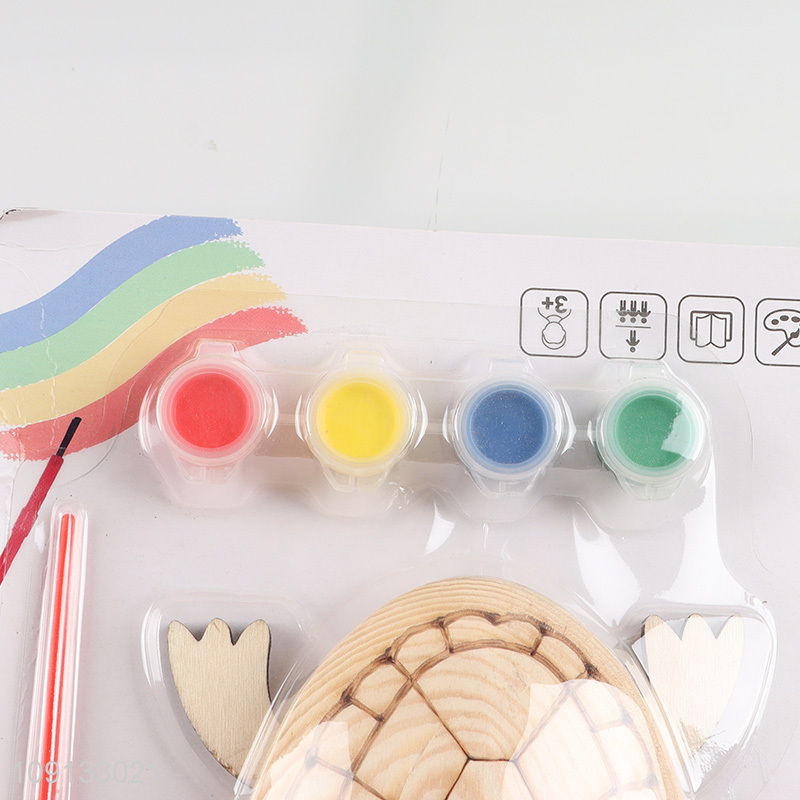 Good Quality 3D Wooden Animal DIY Painting Toy Set for Kids Boys Girls