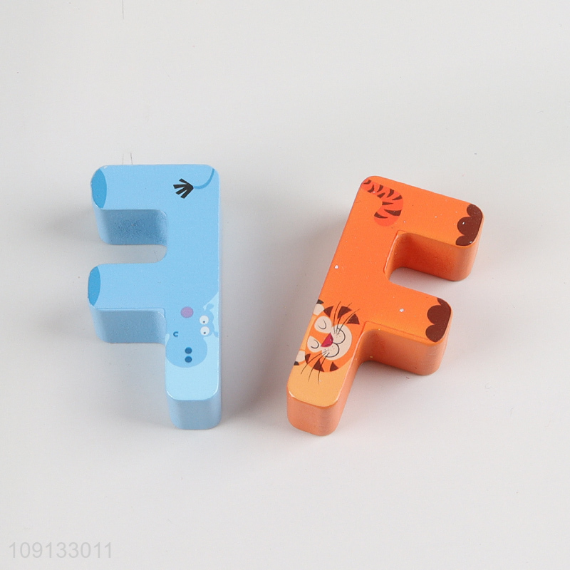 Hot Selling Wooden Alphabet Stacking Toys Wooden Animal Building Blocks