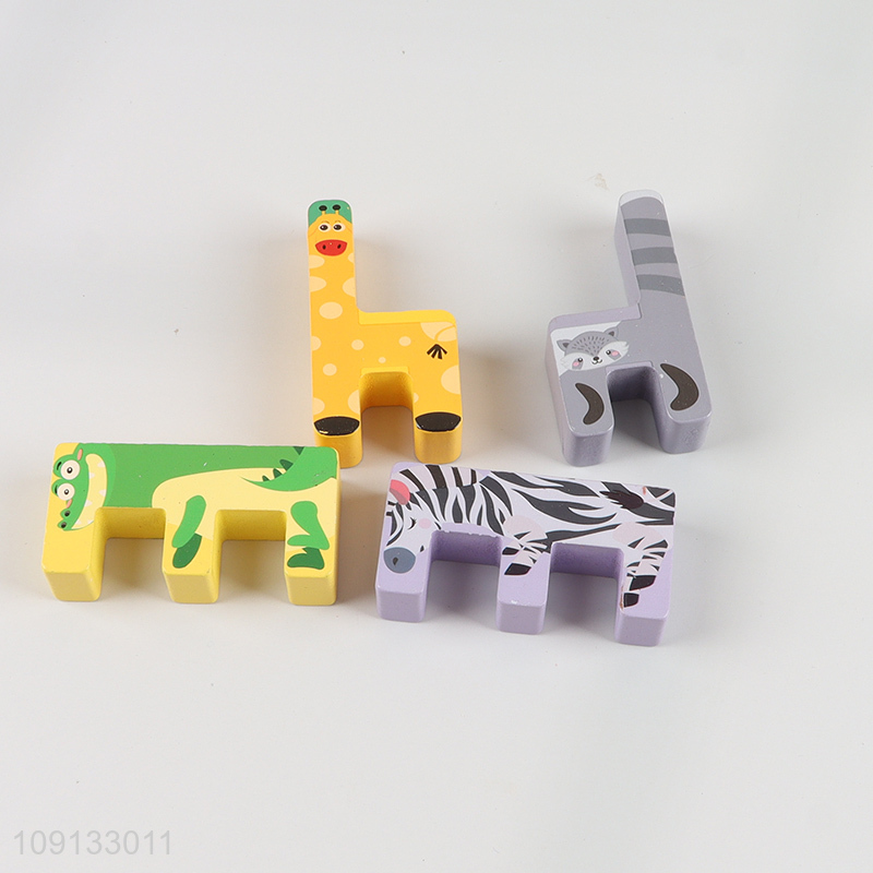 Hot Selling Wooden Alphabet Stacking Toys Wooden Animal Building Blocks