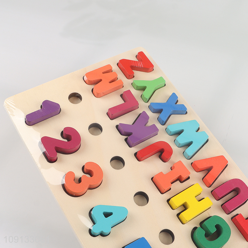 Hot Selling Wooden Alphabet and Number Puzzle Educational Learning Toy