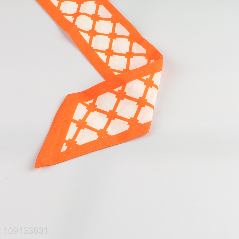 Good Quality Long Skinny Satin Neck Scarf for Women Handbag Purse