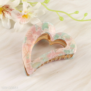 Good Quality Fancy Non-Slip Heart Hair Claw Clips for Women Girls