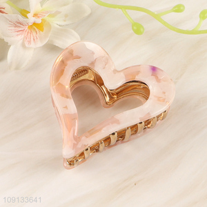 Hot Selling Heart Hair Claw Clips Cellulose Acetate Hair Claw Clips