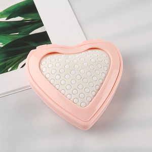 Yiwu market heart shape folding hair comb with makeup mirror
