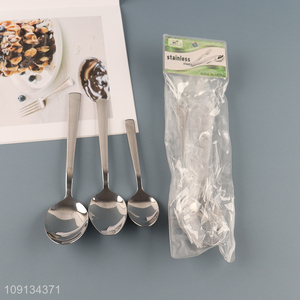 New Product 6 Pieces Stainless Steel Spoons Metal Dinner Spoons