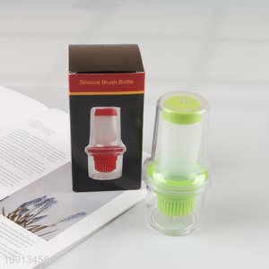 Top sale kitchen gadget silicone barbecue brush oil brush with bottle