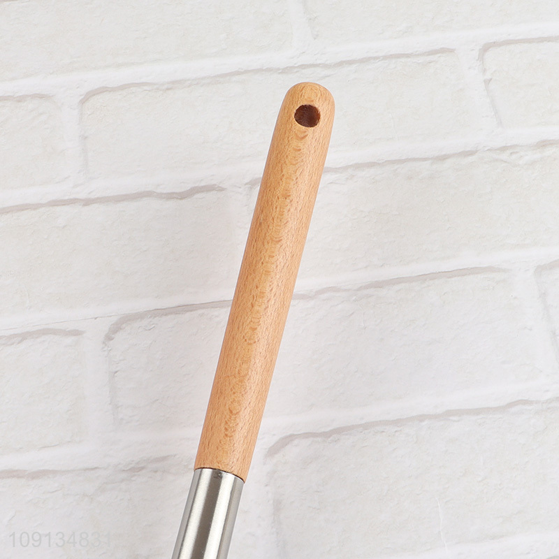 Best selling silicone kitchen gadget skimmer cooking skimmer with wooden handle