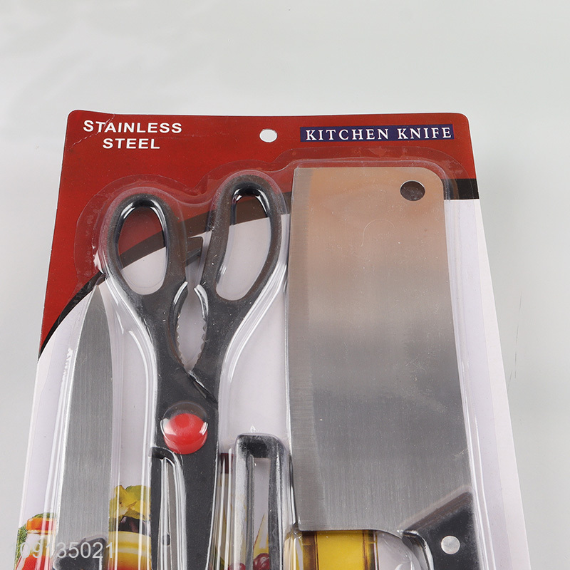 Best quality stainless steel kitchen knife set with kitchen scissors