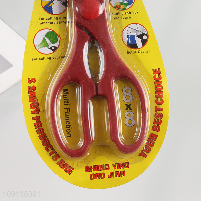 Factory direct sale multifunctional kitchen scissors nut cracker bottle opener