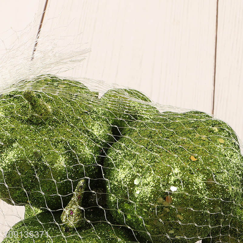 Factory Price 6 Pieces Glitter Pumpkins Decorative Harvest Foam Pumpkins