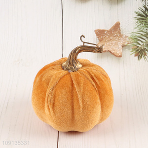 New Arrival Faux Harvest Velvet Pumpkin Decorative Fabric Foam Pumpkin