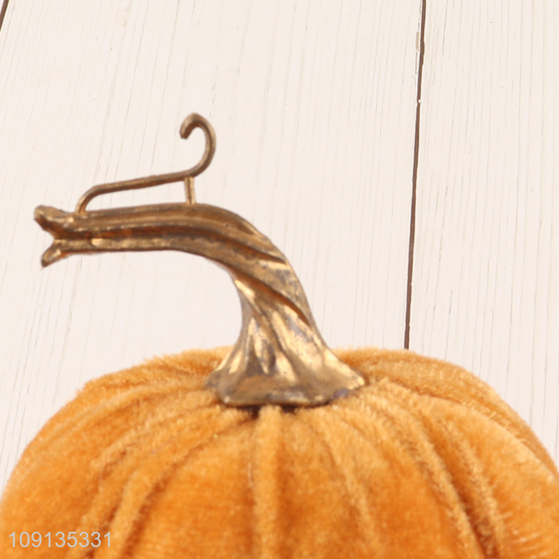 New Arrival Faux Harvest Velvet Pumpkin Decorative Fabric Foam Pumpkin