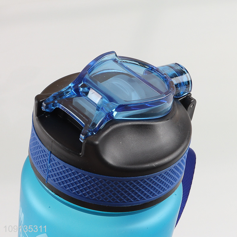 New Product 1000Ml Plastic Water Bottle with Straw & Time Marker