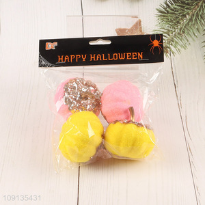 Factory Supply 4 Pieces Halloween Foam Pumpkins for Holiday Table Centerpieces