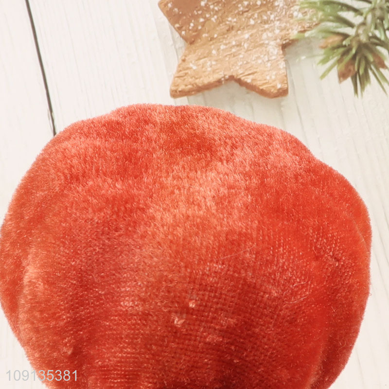 High Quality 3 Pieces Velvet Pumpkins Foam Pumpkins for Halloween Decor