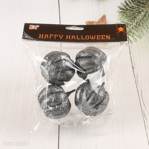 Good Quality 4 Pieces Glitter Halloween Pumpkins Foam Pumpkins Photo Props