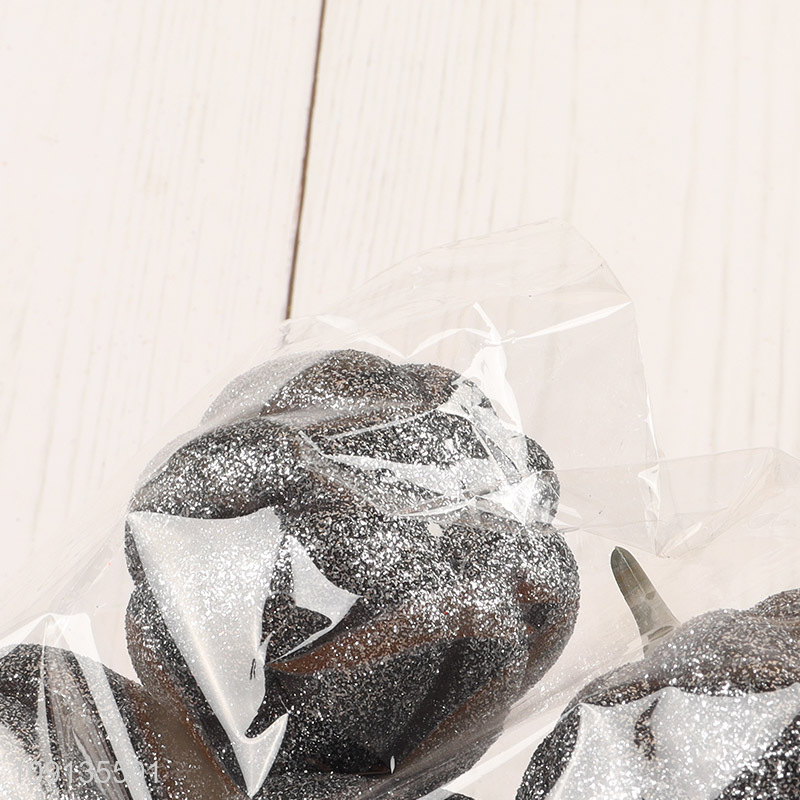 Good Quality 4 Pieces Glitter Halloween Pumpkins Foam Pumpkins Photo Props