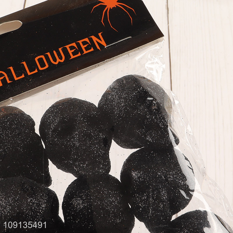 New Product Small Glitter Halloween Skulls Foam Skulls For Tabletop Decor