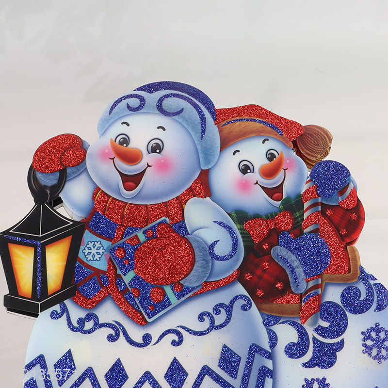 Hot Selling Christmas Foam Sticker with Led Light for Door Decor