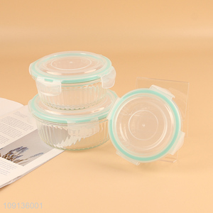 Good selling round clear glass preservation bowl food container wholesale