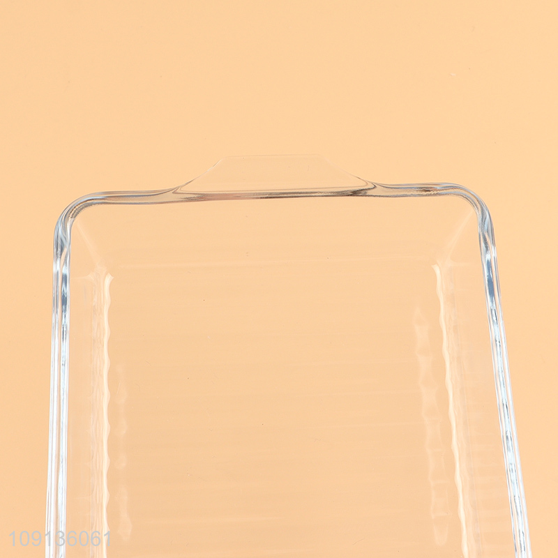 High quality heat-resistant glass baking pan baking tray with handle