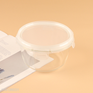 Top products round clear glass preservation bowl sealed food container