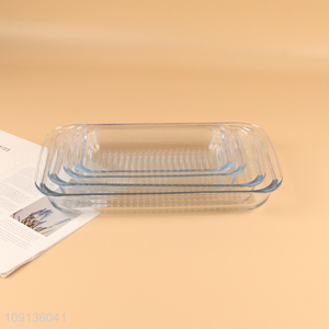 China supplier rectangle glass heat-resistant baking pan for sale
