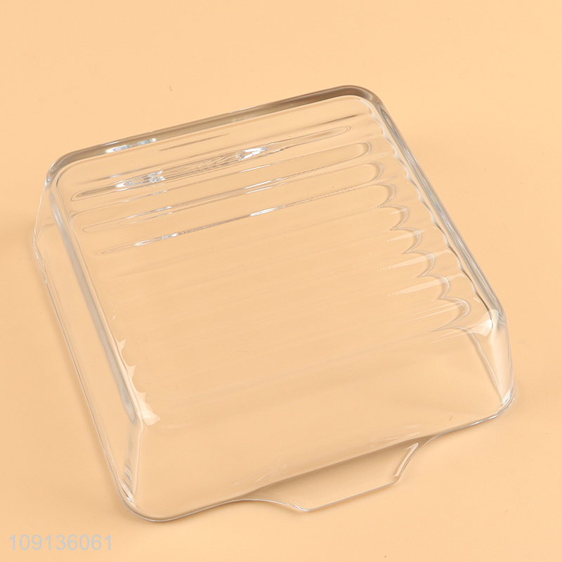 High quality heat-resistant glass baking pan baking tray with handle