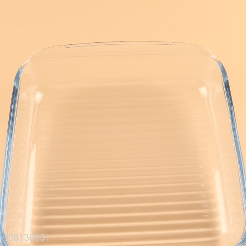 Good price clear glass baking pan baking tray with handle