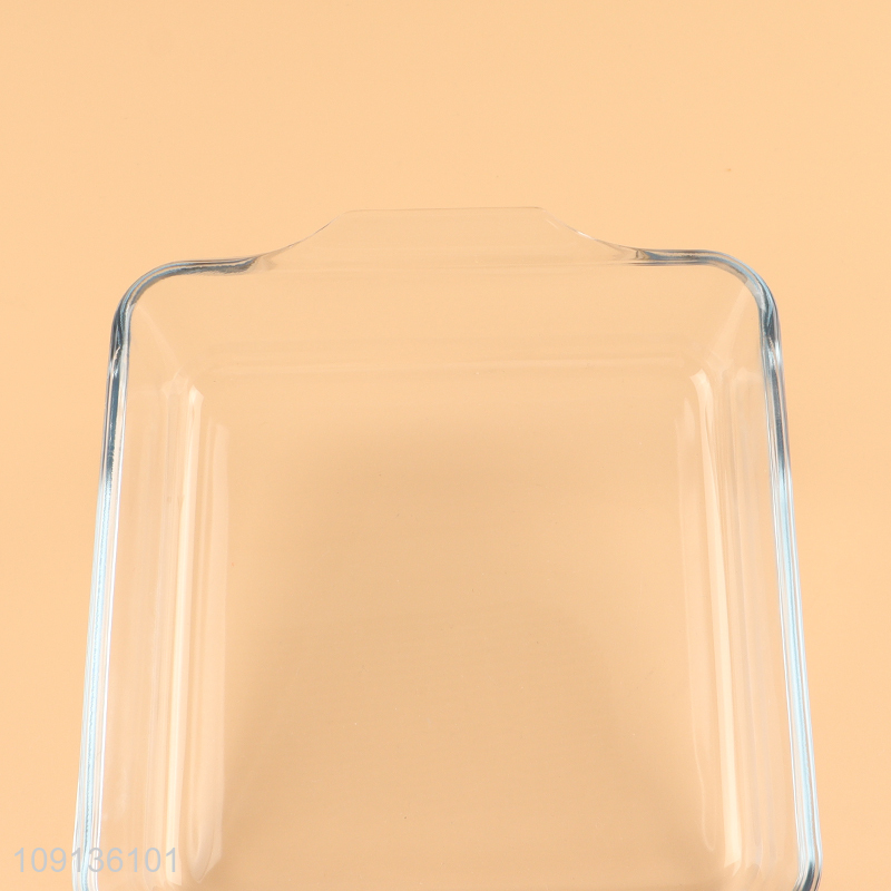 China wholesale clear rectangle glass baking pan baking tray
