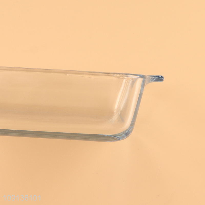 China wholesale clear rectangle glass baking pan baking tray