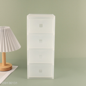 Good Quality 4 Tier Multi-Purpose Desktop Mini Plastic Storage Drawers