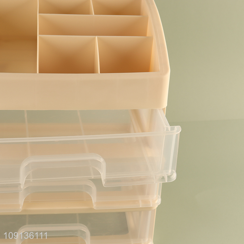 Hot Selling 3-Tier Makeup Cosmetic Organizer with Drawers for Bathroom