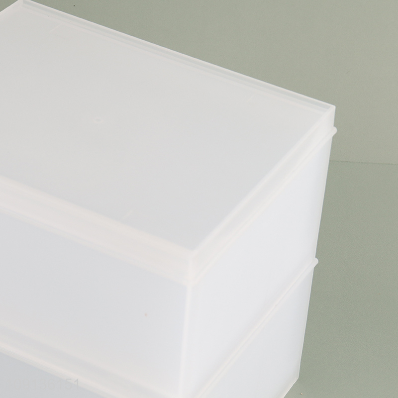 Factory Supply 2-Tier Mini Plastic Storage Drawers Makeup Organizers