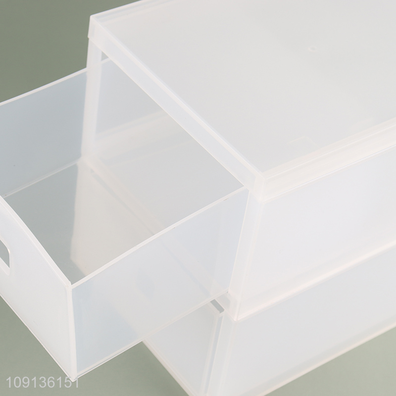 Factory Supply 2-Tier Mini Plastic Storage Drawers Makeup Organizers