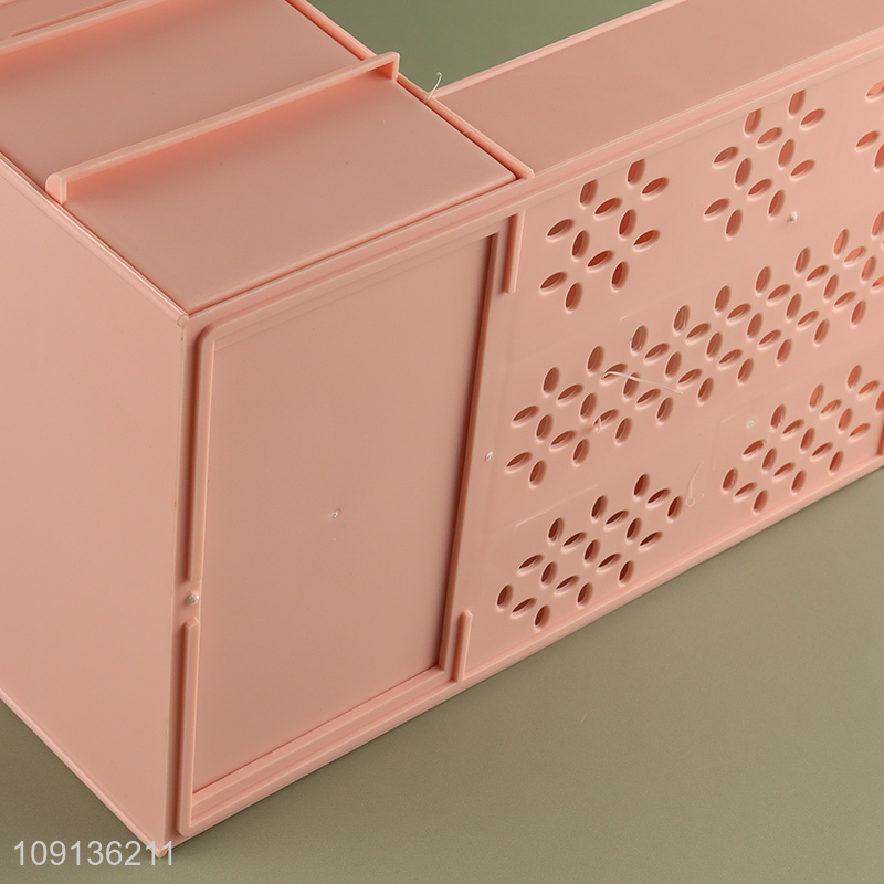 High Quality Plastic Makeup Cosmetic Organizer with 2 Drawers for Bathroom