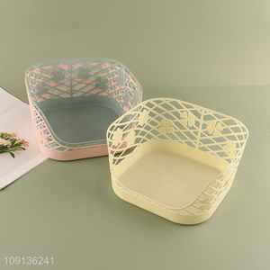 High Quality Hollowed Out Plastic Storage Basket Multipurpose Storage Basket