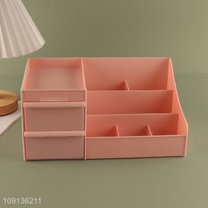 High Quality Plastic Makeup Cosmetic Organizer with 2 Drawers for Bathroom