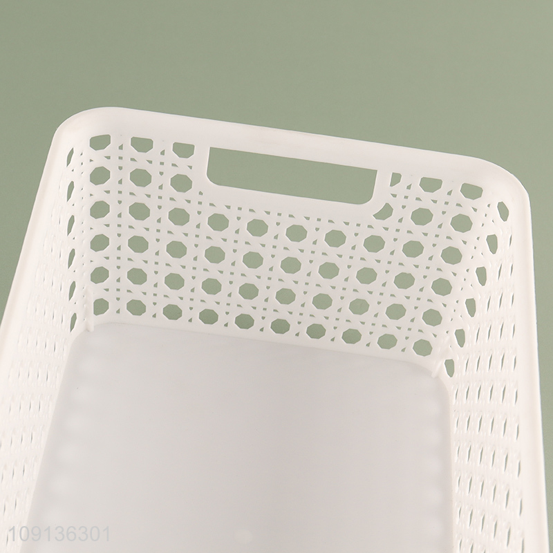 New Arrival Multi-Purpose Plastic Storage Basket with Built-In Handles