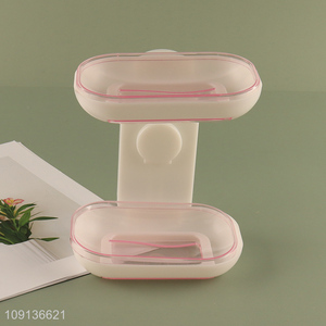 China Imports 2-Tier Wall Mounted Soap Dish Adhesive Soap Dish Holder