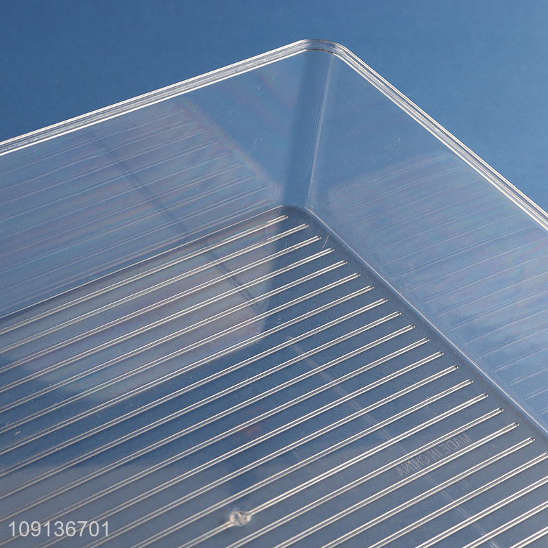 Factory Supply Plastic Refrigerator Organizer Bins Clear Fridge Organizer Bins