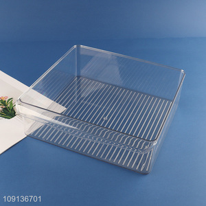 Factory Supply Plastic Refrigerator Organizer Bins Clear Fridge Organizer Bins