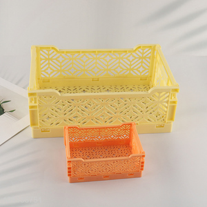 Wholesale Collapsible Plastic Storage Basket Stackable Plastic Storage Crates